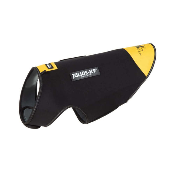 Julius-K9 IDC Neoprene Dog Jacket – Black and Yellow, Lightweight Thermal Protection