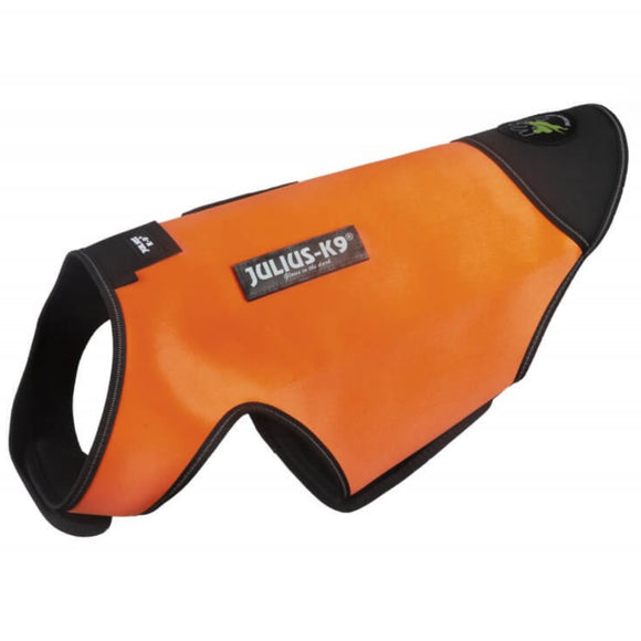 Julius-K9 IDC Neoprene Dog Jacket – Orange and Black, Lightweight Water-Resistant Design