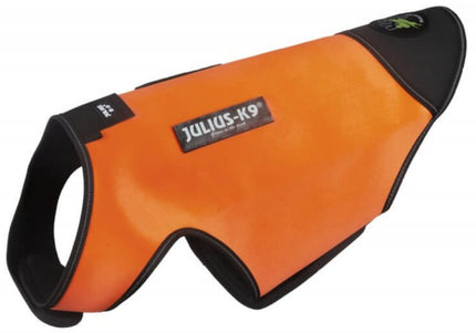 Julius-K9 IDC Neoprene Dog Jacket – Orange and Black, Lightweight Water-Resistant Design