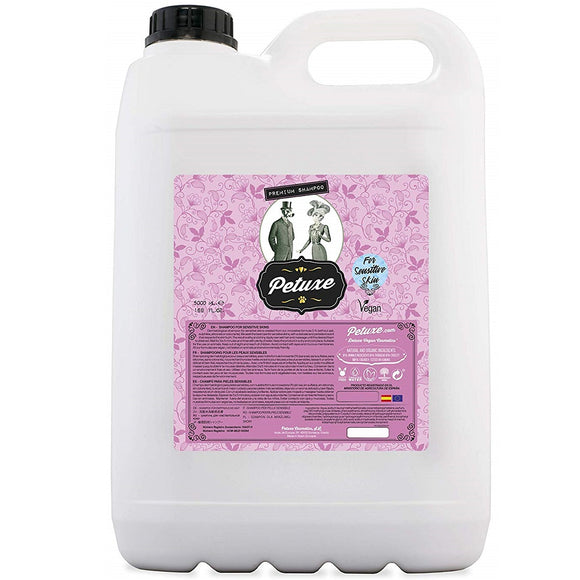 Petuxe Sensitive Skin Shampoo – Vegan Dermatological Formula, Hypoallergenic and Fragrance-Free, 5L