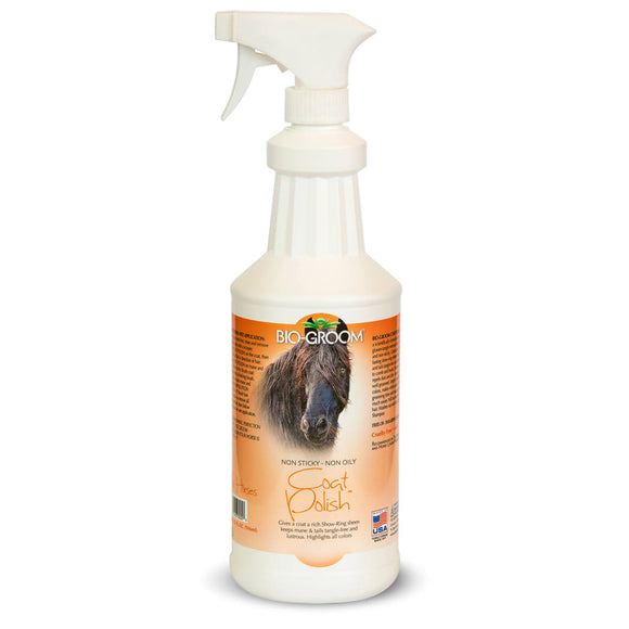 Bio-Groom Coat Polish 946ml – Shine-Enhancing Spray, Eases Mane and Tail Detangling