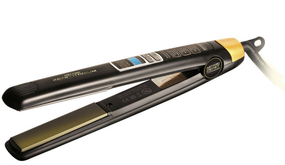 Artero Zenit Titanium Professional Hair Straightener – Titanium Plates and LCD Display, Salon Quality