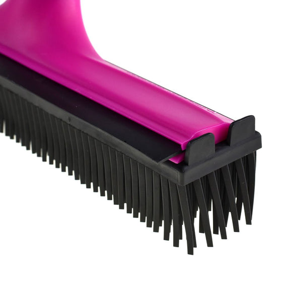 V7 Rubber Grooming Broom – Telescopic Pole, Innovative Red Design, Efficient Hair Removal