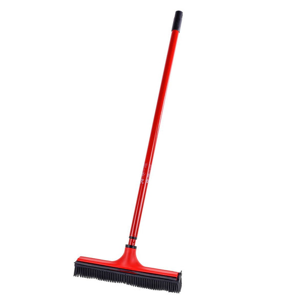 V7 Rubber Grooming Broom – Telescopic Pole, Innovative Red Design, Efficient Hair Removal
