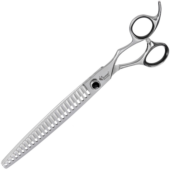 Groom Professional Artesan Chomper Convex Blender Scissors 8in – Single-Sided Thinning Shears, 26 Prismatic Teeth