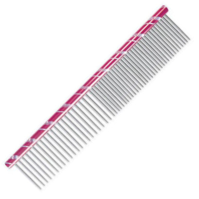 Chadog Metal Grooming Comb 16cm – Mixed Teeth, Four Color Options, Burgundy