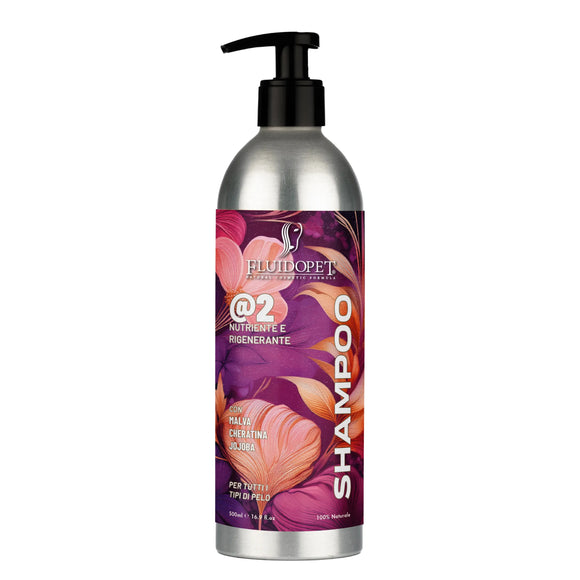 FluidoPet EcoPet @2 Nourishing & Regenerating Shampoo with Keratin and Panthenol, 1:20 Concentrate, 500ml