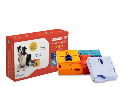 Pawzler Interactive Dog Puzzle Genius Set – Modular Enrichment Toy, 7-Piece Brain Challenge