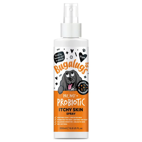 Bugalugs Pre, Post + Probiotic Itchy Skin Dog Spray 200ml