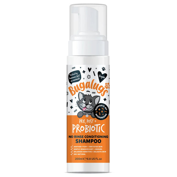 Bugalugs Pre, Post + Probiotic No Rinse Cat Conditioning Shampoo - 200 ml