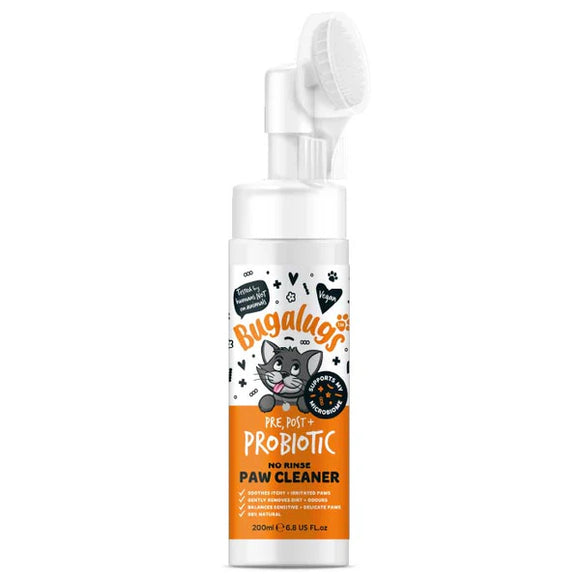 Bugalugs Pre Post + Probiotic No Rinse Cat Paw Cleaner - 200 ml
