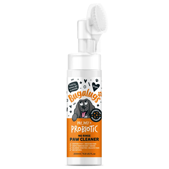 Bugalugs Pre, Post + Probiotic No-Rinse Dog Paw Cleaner Foam - 200 ml