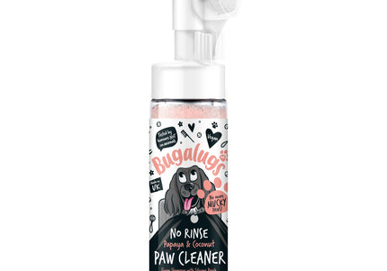 Bugalugs No Rinse Paw Cleaner Foam – Papaya & Coconut, 200ml, Fruity, Quick-Clean Formula