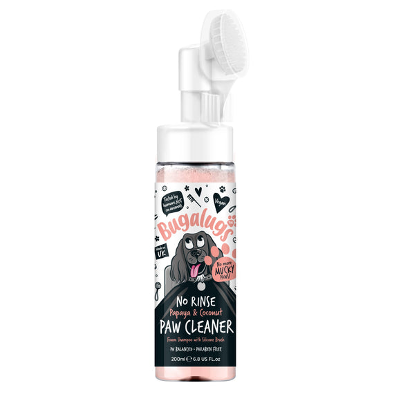 Bugalugs No Rinse Paw Cleaner Foam – Papaya & Coconut, 200ml, Fruity, Quick-Clean Formula