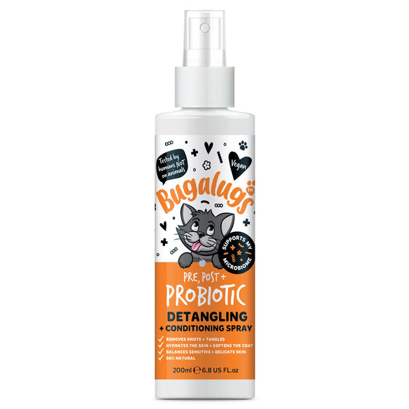 Bugalugs Pre, Post + Probiotic Cat Detangling and Conditioning Coat Spray - 200 ml