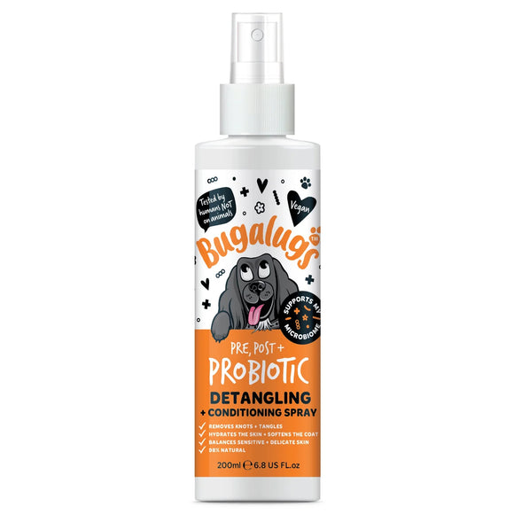 Bugalugs Pre, Post + Probiotic Detangling and Conditioning Dog Coat Spray - 200 ml
