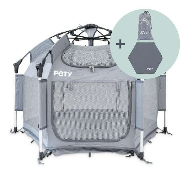 Pety Playpen Small – Foldable Tent with Mat and Cover, Lightweight Design for Travel and Events