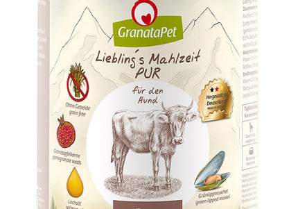 GranataPet Beef Pur Monoprotein Grain-Free Wet Food – Pure Beef, 800g Can