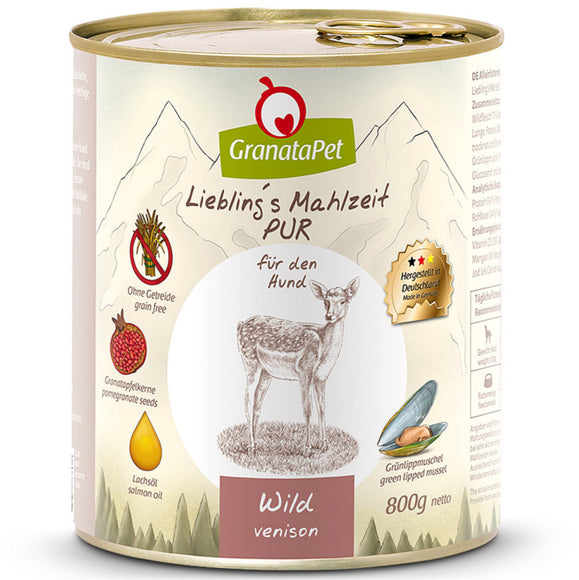 GranataPet Venison Pur Grain-Free Wet Food – Premium Venison Recipe, 800g Can