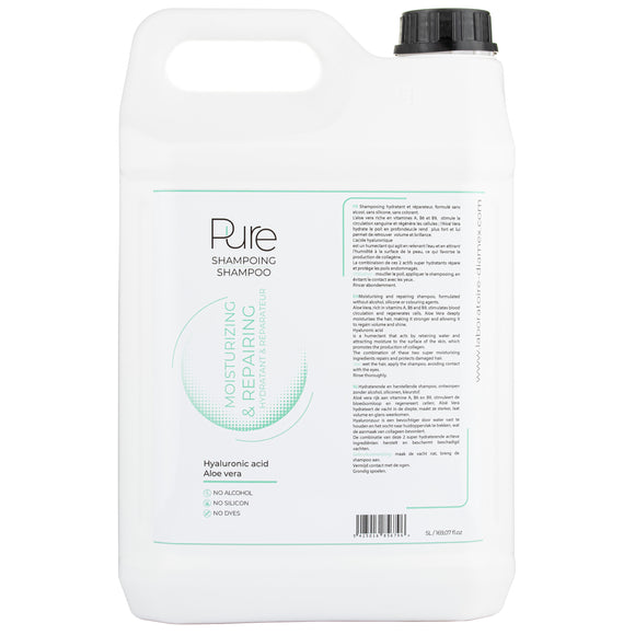 Diamex Pure Moisturizing & Repairing Shampoo – Hyaluronic Acid Formula, 5L, Regenerates and Hydrates Coat