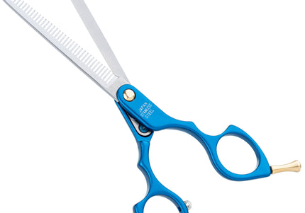 Madan 6.5" Thinning Scissors – Ultra-Light Japanese Steel, Single-Sided, Red Aluminum Handle