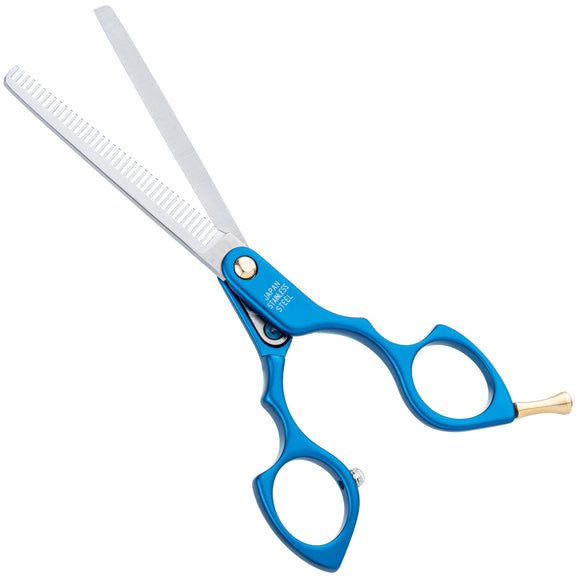 Madan 6.5" Thinning Scissors – Ultra-Light Japanese Steel, Single-Sided, Red Aluminum Handle