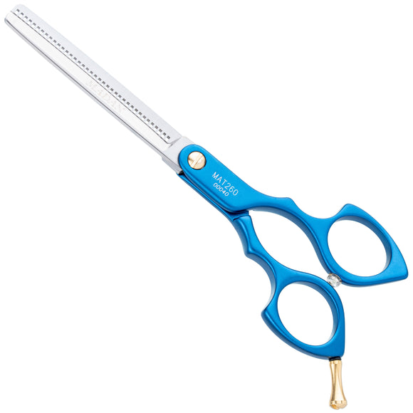 Madan 6.5" Thinning Scissors – Ultra-Light Japanese Steel, Single-Sided, Red Aluminum Handle