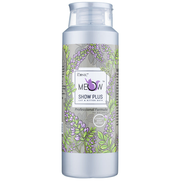 True Iconic Meow Show Plus Bath Cat Shampoo – Gentle Cleansing Formula, All Coat Types, 400ml