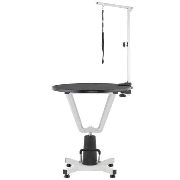 Blovi Event Hydraulic Grooming Table – 70cm Rotating Surface, Adjustable Height, Black Finish