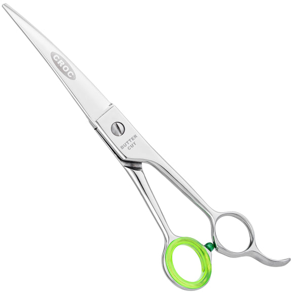 Geib Crocodile Curved Grooming Scissors – 7.5in Japanese Steel, Thin Micro-Grind Blades