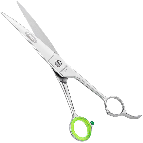 Geib Crocodile Curved Grooming Scissors – 7.5in Japanese Steel, Thin Micro-Grind Blades