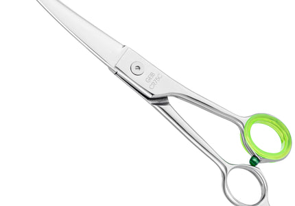 Geib Crocodile Curved Grooming Scissors – 7.5in Japanese Steel, Thin Micro-Grind Blades