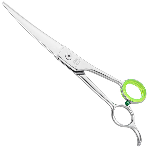 Geib Crocodile Curved Grooming Scissors – 7.5in Japanese Steel, Thin Micro-Grind Blades