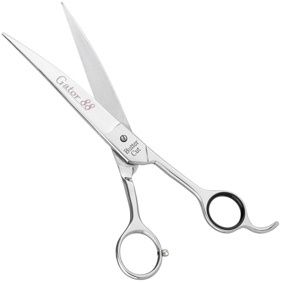 Geib Gator 88 Curved Scissors 10 Inch – Solid Wide Blade Grooming Shears with Micro-Grind Edge