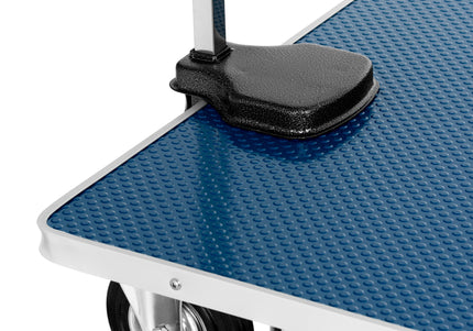 Blovi Trimming Table – Black 95x55cm Tabletop with Wheels, Extension Arm and Storage Basket