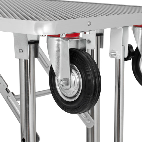 Blovi Trimming Table – Black 95x55cm Tabletop with Wheels, Extension Arm and Storage Basket