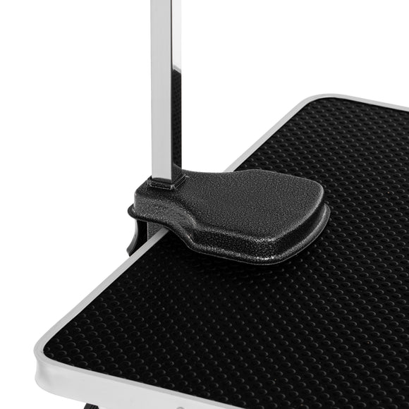 Blovi Trimming Table – Black 95x55cm Tabletop with Wheels, Extension Arm and Storage Basket