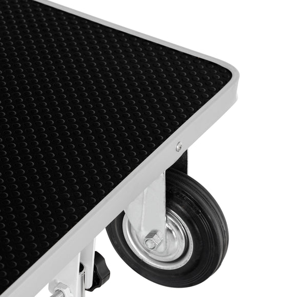 Blovi Trimming Table – Black 95x55cm Tabletop with Wheels, Extension Arm and Storage Basket