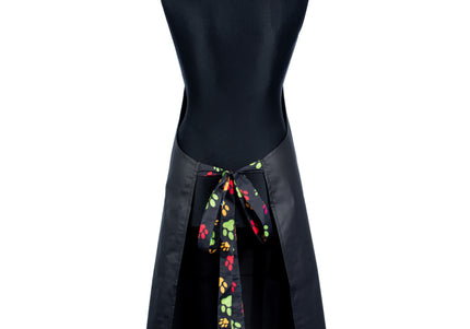 Blovi Paw Strap Grooming Apron – Black Universal Apron with Paw Design, Comfortable Fit