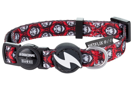 Dashi La Casa De Papel Mask Cat Collar – Red and Black, Money Heist Inspired Design