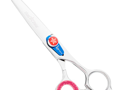 Kenchii Five Star Offset Grooming Scissors – 9 Inch Straight Blade, Ergonomic Design