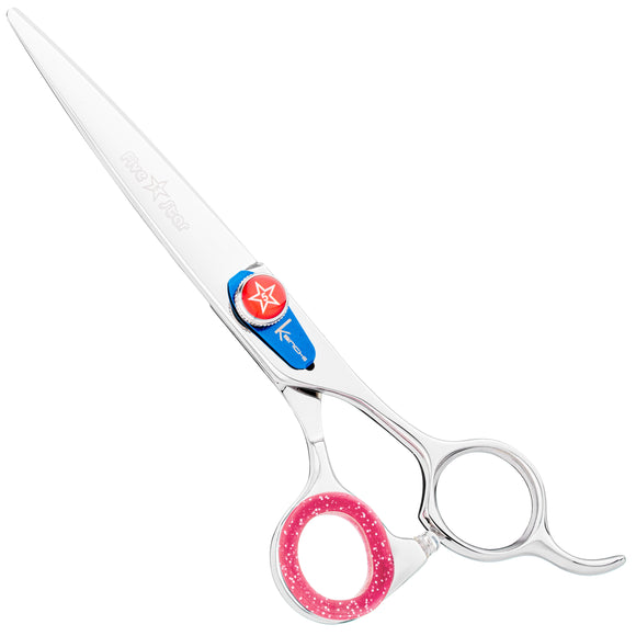 Kenchii Five Star Offset Grooming Scissors – 9 Inch Straight Blade, Ergonomic Design