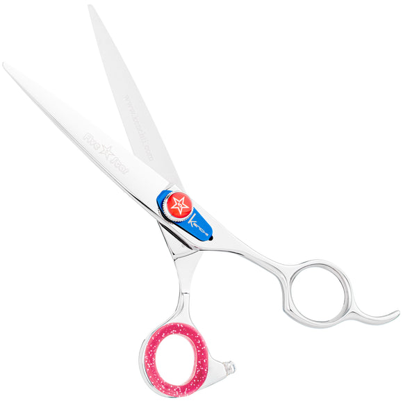 Kenchii Five Star Offset Grooming Scissors – 9 Inch Straight Blade, Ergonomic Design