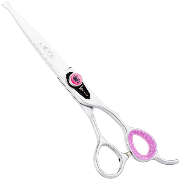 Kenchii Love Straight Safety Scissors 6.5in – Ergonomic Handle, Precision Grooming Tool