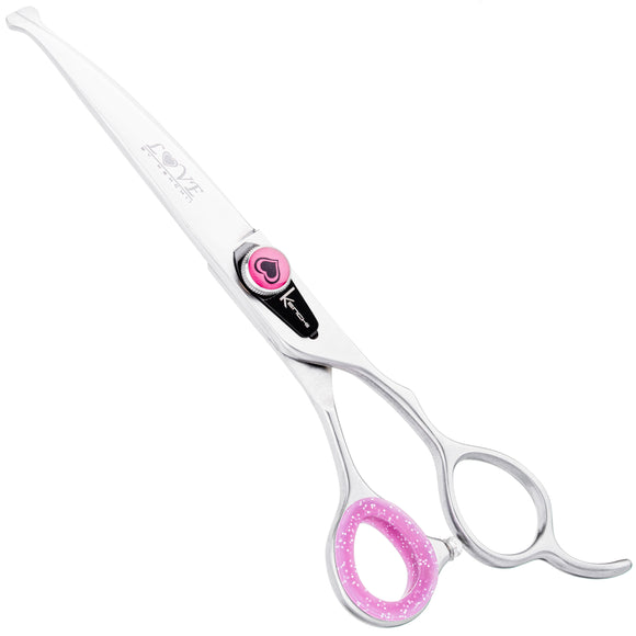 Kenchii Love Curved Safety Scissors 6.5" – Ergonomic Handle, Precision Grooming Tool
