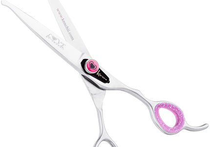 Kenchii Love Straight Safety Scissors 6.5in – Ergonomic Handle, Precision Grooming Tool