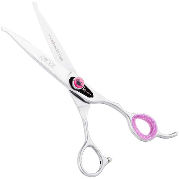 Kenchii Love Straight Safety Scissors 6.5in – Ergonomic Handle, Precision Grooming Tool