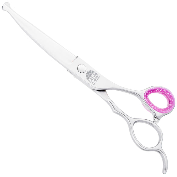 Kenchii Love Curved Safety Scissors 6.5" – Ergonomic Handle, Precision Grooming Tool