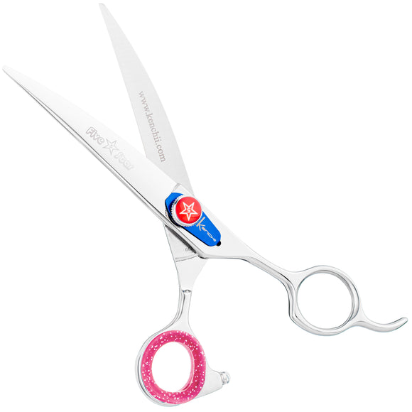 Kenchii Five Star Offset Curved Scissors – 6 Inch, Premium Stainless Steel, Ergonomic Design