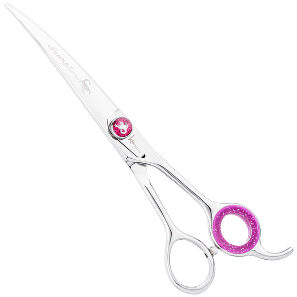 Kenchii Scorpion Curved Grooming Scissors – 9 Inch, Ergonomic Handle, Professional Precision